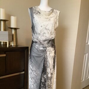 DKNY Women's Sleeveless Cowlneck Side-Ruched Midi